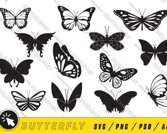 Butterfly SVG | Butterfly Silhouette | Butterfly PNG | Butterfly Clip Art | Butterfly Clipart | Butterfly Vector | SVG Bundle | Svg Files