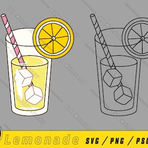 Limonade SVG | Limonade PNG | Clipart de limonade | Boisson froide Svg | Bonjour été Svg | Tranche de citron Svg | Couper des fichiers