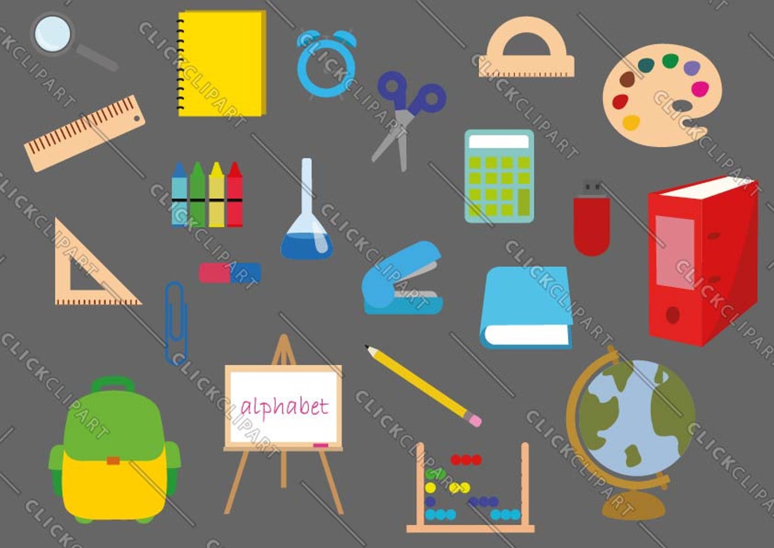 School Supplies Clipart | Teacher SVG Bundle (png, Psd, Ai) - Etsy