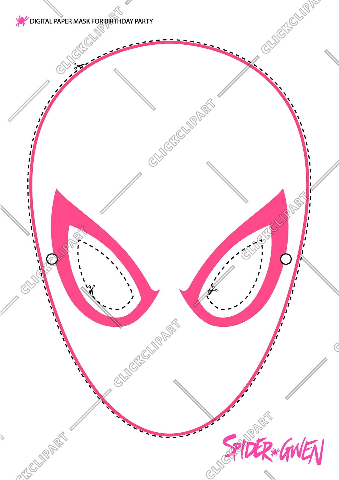 Spider Man Face Mask Birthday Party Digital Paper Mask SVG | Etsy