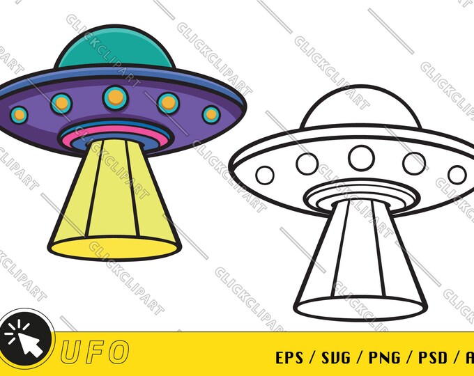 Alien Ship UFO SVG PNG File / Cute Space / Stars Planets / Kawaii ...