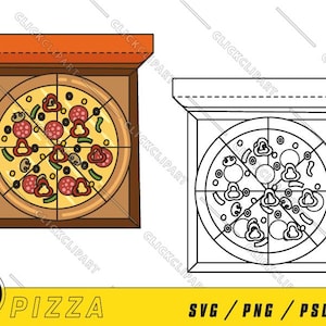Pizza-SVG | Pizzastück PNG | Pizza-Clipart | Strichzeichnungen | Fastfood | SVG-Dateien | Dateien ausschneiden | Geschäft Cartoon-Logo