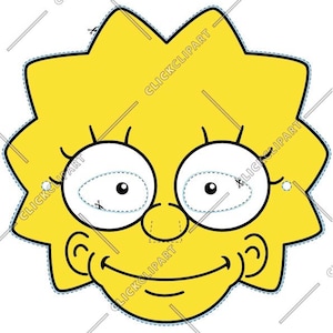 May include: A yellow cartoon character mask with black outlines. The mask has two large white eyes with black pupils and a smiling mouth. The mask is designed for children ages 2-3.