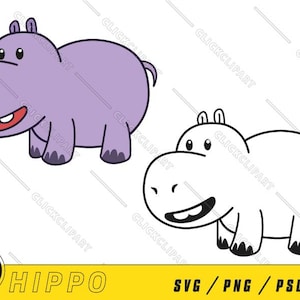 Süße Nilpferd SVG | Nilpferd PNG | Nilpferd-Clipart | Nilpferd | Safari-Tiere | kawaii | Dateien ausschneiden | Strichzeichnungen | Logo