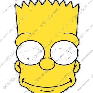 Simpsons, Bart, Festa de Aniversário, Máscara de Papel Digital, SVG, arquivos para cricut