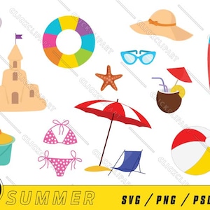 Beach SVG | Beach PNG | Summer Clipart | Beach Vacation Svg | Cute Svg | Cut Files | Cartoon Logo | Tshirt Design | Svg Files for Cricut