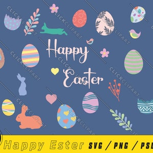 Joyeuses Pâques SVG | Clipart de Pâques | Lapin de Pâques PNG | Ensemble SVG | Mon premier Svg de Pâques | Chemise de Pâques Svg