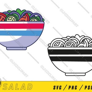 Salad Bowl | SVG Files | Food SVG | PNG | Cut Files | Line Art | Clip Art | Clipart | Tshirt Designs | Cartoon Logo | Svg Files for Cricut