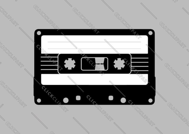 May include: A black cassette tape with a white label and a black plastic case.