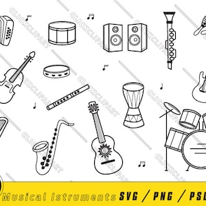 Music Elements SVG | Music PNG | Music Clipart | Music Teacher | Cut Files | Line Art | Instagram Highlights | Doodle | Svg Files for Cricut