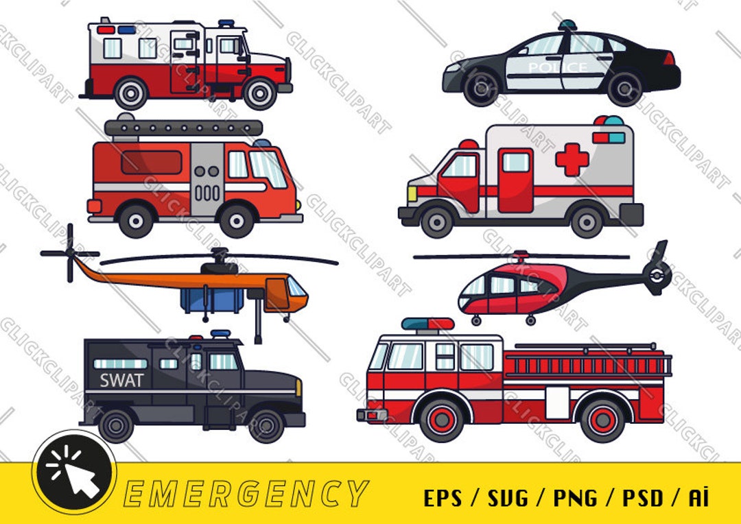 Emergency Vehicles SVG Cars SVG Fire Truck PNG Ambulance Car Police