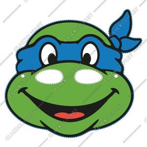 Ninja Schildkröte blau, Geburtstagsparty, digitale Papier Gesichtsmaske, SVG, Dateien für Cricut
