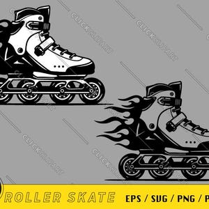 Skate SVG Vector Files | Roller Skate Cut Files | Street Sport SVG Files | Icon Clip Art |  Silhouette Logo | Clip Art files for Cricut