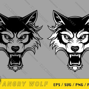 Wolfskopf SVG | Wolf PNG | Wolf-Clipart | Wildes Tier Svg | Silhouette-Svg | Cartoon-Logo | Dateien ausschneiden | SVG-Dateien