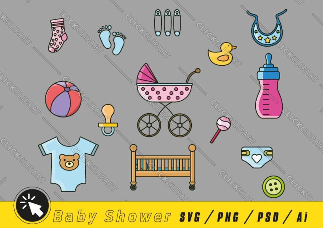 Baby Shower - Garçon Clip Art Libres De Droits, Svg, Vecteurs Et