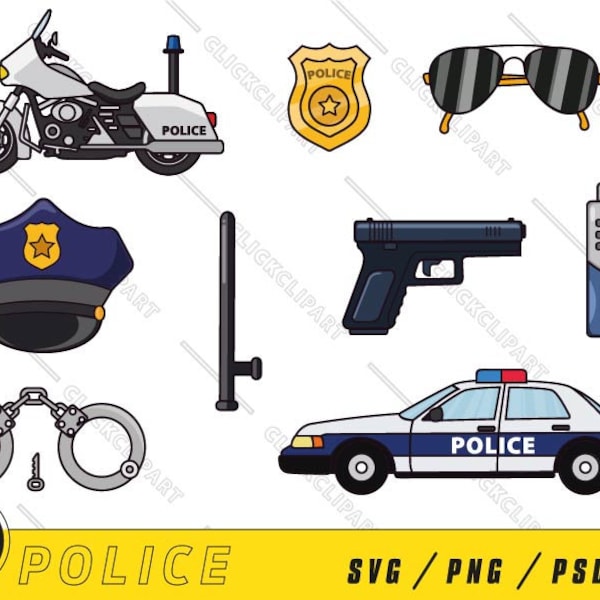 Police SVG | Policier | Insigne de police SVG | Voiture de police | Fichiers SVG | Couper des fichiers | Clipart | Clipart | Autocollants