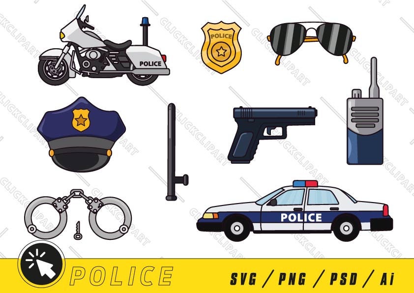 Stickers Transports: Voiture de Police Gyrophare