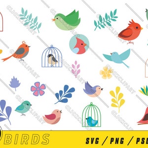 Oiseau SVG | Clipart d'oiseau | Art des oiseaux | Ensemble SVG | Fichiers SVG | Couper des fichiers | Clipart | T-shirts Designs | Art mural