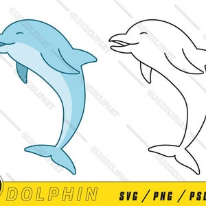 Süße Delphin SVG | Baby-Delphin PNG | Delphin-Svg-Designs | Meerestiere Svg | Tierliebhaber Svg | Kawaii-Clipart | SVG-Dateien für Cricut