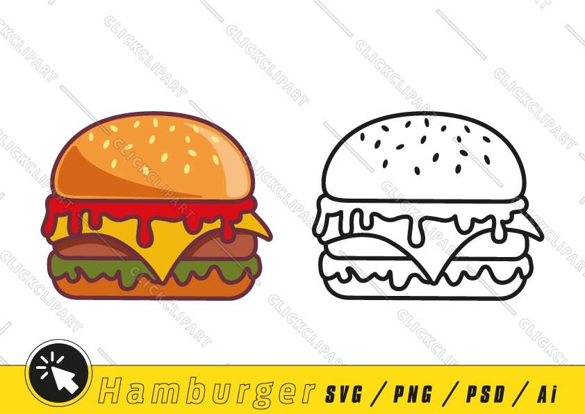 Hamburger Clipart - Etsy Hamburger Clipart - Etsy