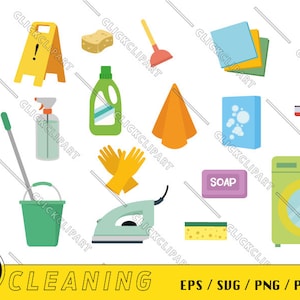 Cleaning Supplies SVG |  Cleaning Tools | Cleaning Service | Cleaning PNG | Cleaning Clip Art | Svg Bundle | Cut File | Svg Files for Cricut
