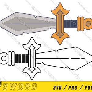Épée SVG | Épée PNG | Clipart épée | Dessin d'épée | Art de l'épée | Fantaisie | Chevalier | Médiéval | Couper le fichier | Dessin au trait