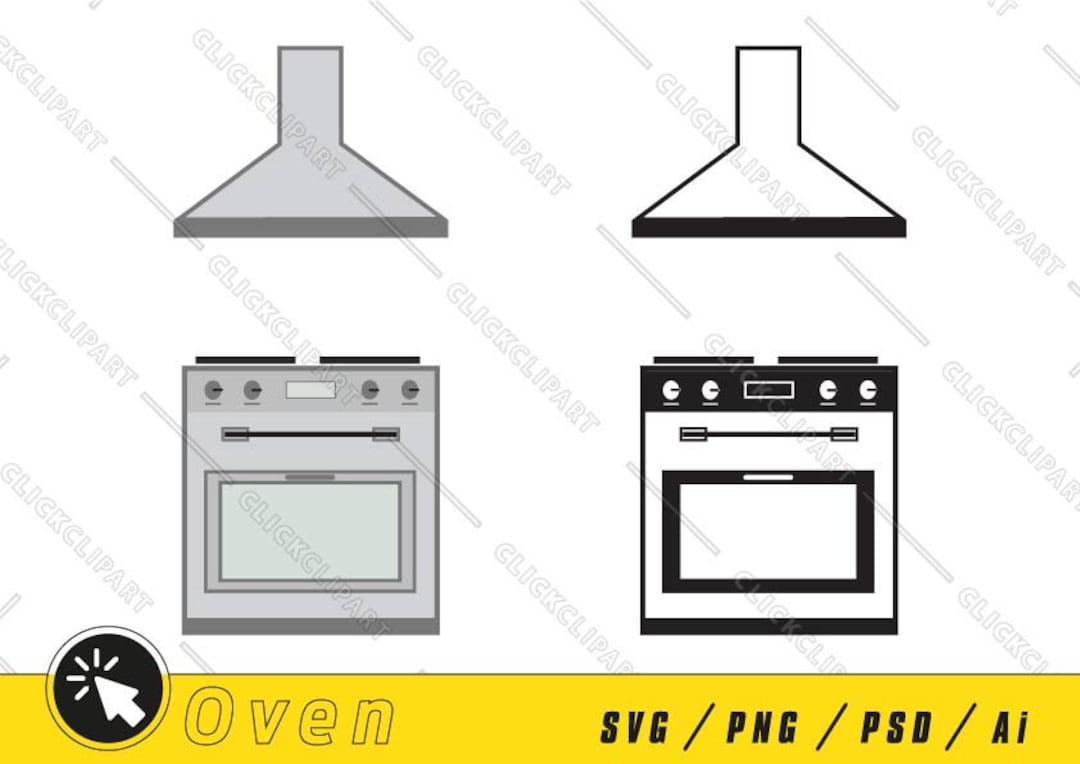 Stove SVG Stove PNG Stove Clipart Oven Kitchen Home Appliance Line Art