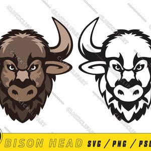 Bison SVG | Bison PNG | Bison-Clipart | Strichzeichnungen | Svg-Silhouette | SVG-Dateien | Dateien ausschneiden | T-Shirt-Designs | Logo