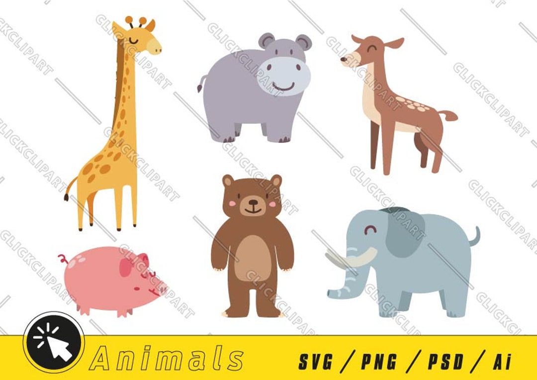 Safari Animals Svg Cute Svg Safari Svg Safari Clipart Wooden Animals