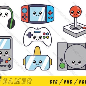 Gioco SVG | Giocatore SVG | Videogioco Svg | Controller di gioco SVG | Console di gioco retrò | Clipart | Simpatici adesivi Kawaii