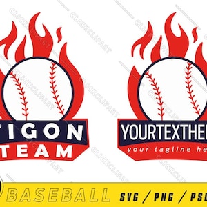 Baseball Logo SVG Vektor | Baseball Sport Team Emblem | Personalisierter Text | Personalisiertes Logo | Clipart Datei | Clip Art Dateien für Cricut