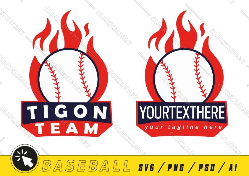 Baseball Logo SVG Vector | Baseball Sports Team Emblem | Custom Text | Personalized Logo | Clipart File | Clip Art files for Cricut