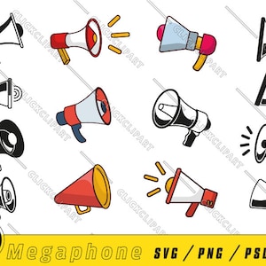 Megaphon SVG | Jubel PNG | Cheer Megaphon Clipart | Schattenbild | SVG-Bundle | ClipArts | Datei ausschneiden | Sofort-Download