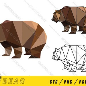 Bär SVG | Wildes Tier PNG | Geometrische Wandkunst | Druckbare Wandkunst | Geometrische Kunstdruck | ClipArts | T-Shirt-Designs