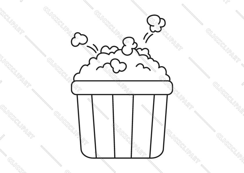 Popcorn SVG Popcorn Box SVG Popcorn Bucket Clipart Popcorn Bowl Cut