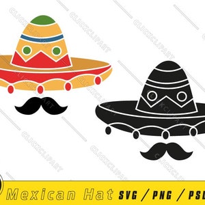 Mexikanische SVG | Cinco de Mayo SVG | Hut Png | Schnurrbart | Mexiko | Sombrero | SVG-Dateien | ClipArts | Cartoon-Logo-Design