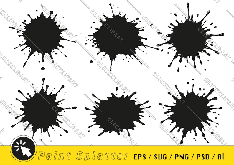 Paint Splatter SVG | Ink Splat Clipart, Cricut Silhouette Cut Files ...