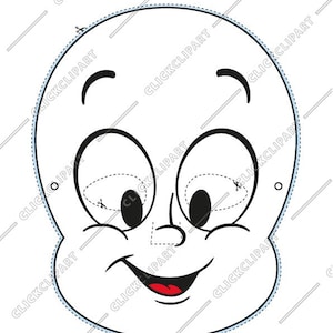 Casper, Der freundliche Geist, Geburtstagsparty, digitale Papier Gesichtsmaske, SVG, Dateien für Cricut