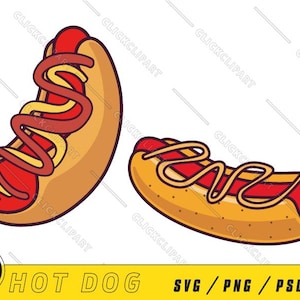 Hot-Dog-Svg | Hot-Dog-PNG | Hot-Dog-Clipart | Wurst Svg | Gegrilltes Png | BBQ | Essen Svg | Fast-Food-Vektor | SVG-Dateien für Cricut