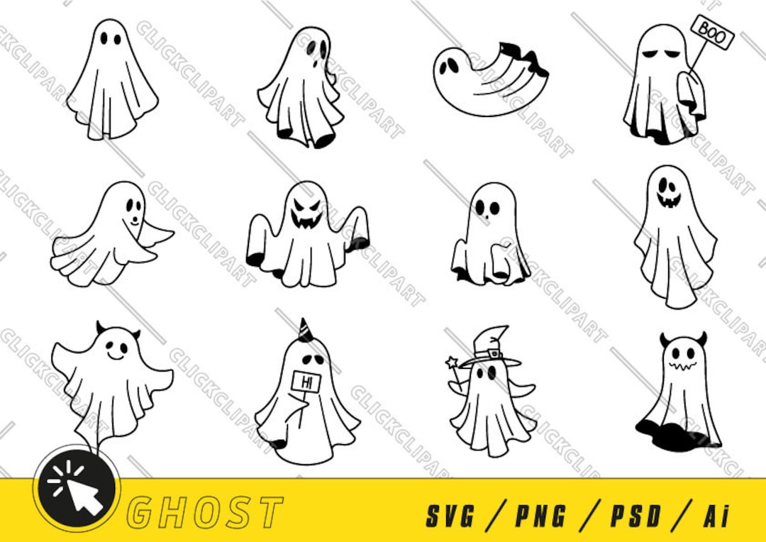 Ghost SVG | Cute Ghost Face PNG | Halloween Clipart | Boo | Horror ...