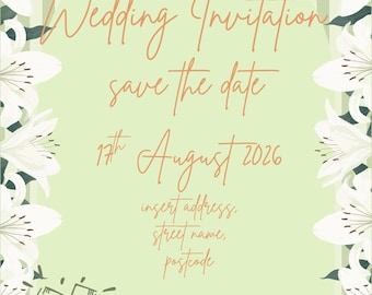 Plantilla de invitación de boda - reserva la fecha