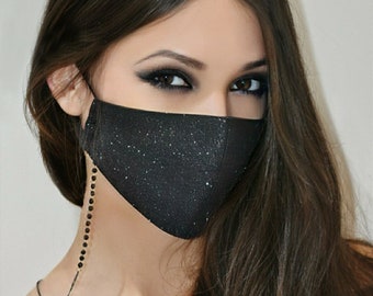 Glitter Bling Face Mask/Face Mask Chain/Sequin Mask/Necklace Face Mask Strap/Lanyard Mask Holder/Designer Face Mask/Sexy Face Mask