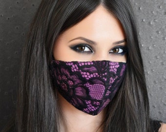 Masque facial en dentelle/Masque facial de créateur/Masque facial sexy/Masque facial unique/Masque facial tendance/Masque facial lavable/Masque facial de luxe/Cadeau pour elle