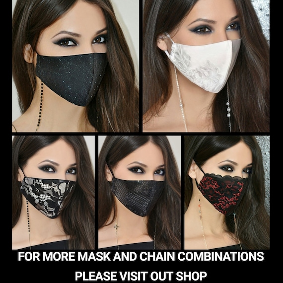 Face Mask Chain/lace Face Mask/satin Face Mask/necklace Face Mask