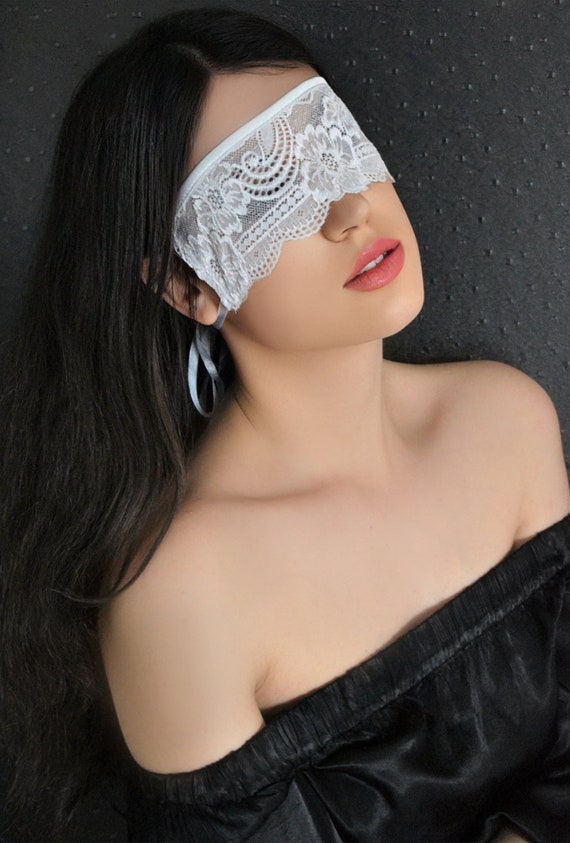 White Lace Blindfold Mask/ Sexy Eye Mask/ Kinky/ Seductive/ 