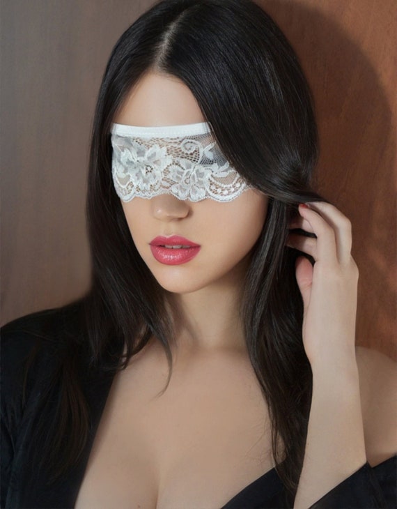 White Lace Blindfold Mask/ Sexy Eye Mask/ Kinky/ Seductive/ 