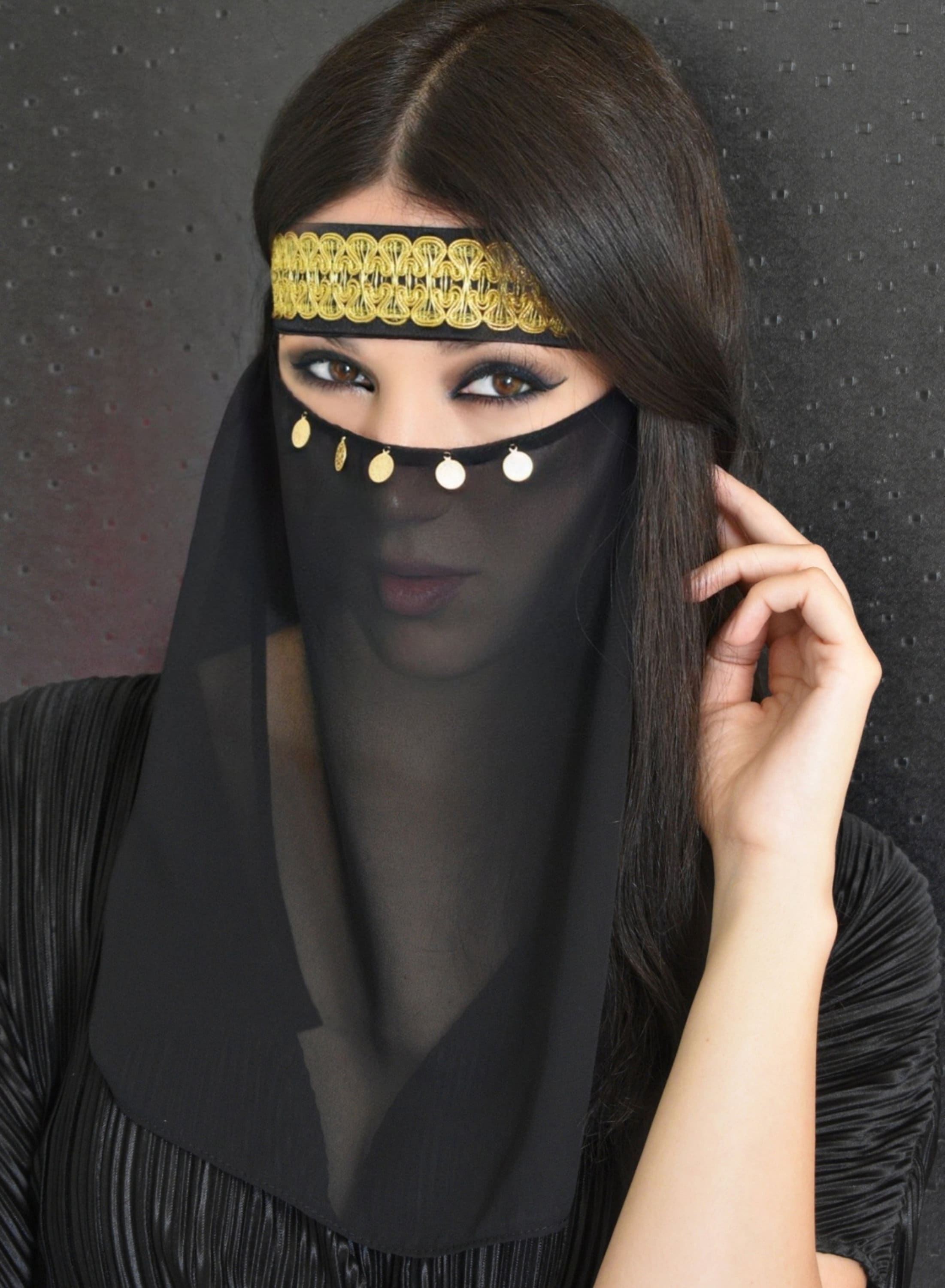 セクシーなフェイスマスク/シアーシフォンベール/ベリーダンスマスク/コインベール/ニカブ/アラビアンマスク/フルフェイスマスク/パーティーマスク /ミステリー/仮面舞踏会/オリエンタルマスク - Etsy 日本