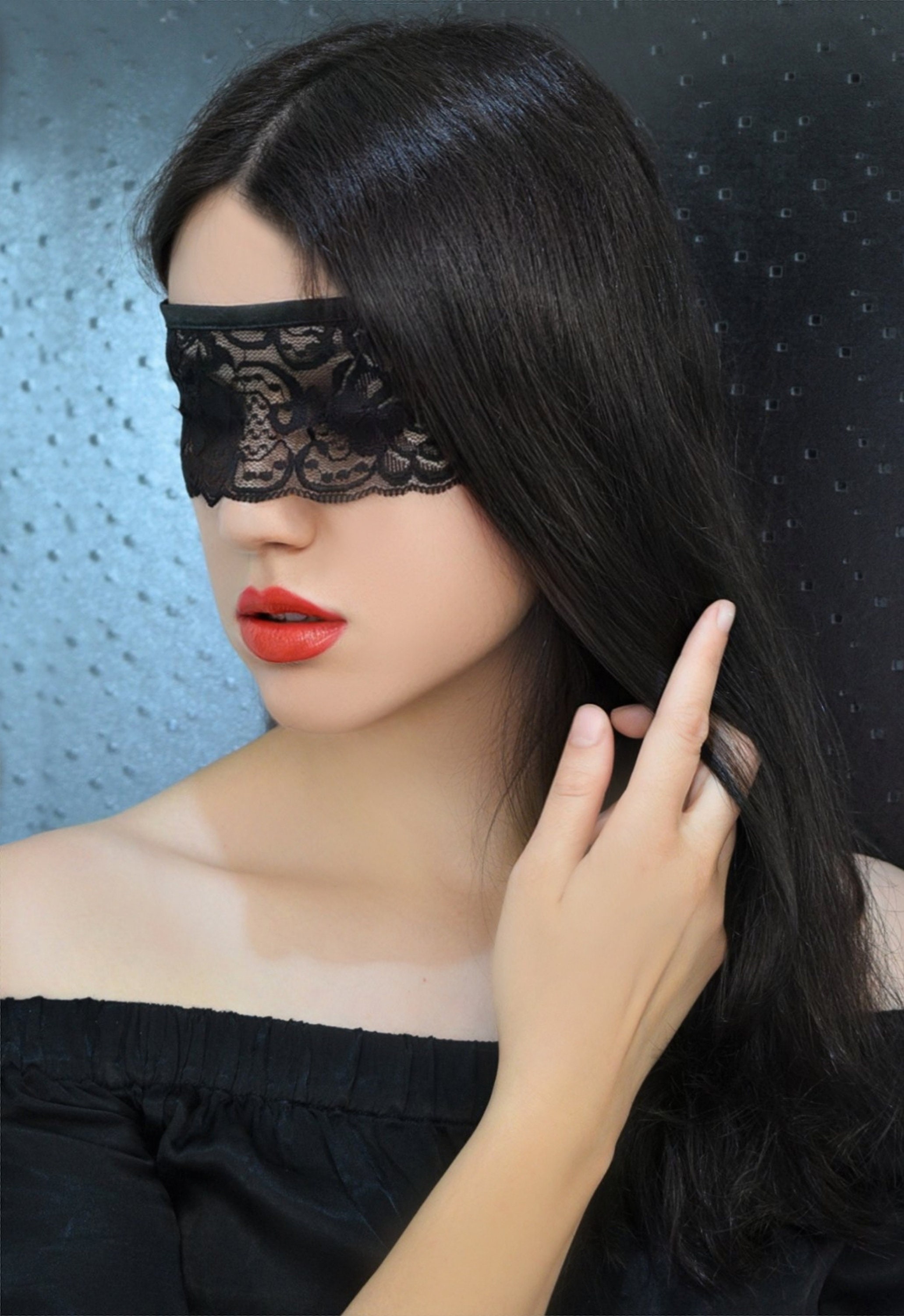 Lace Blindfold Mask in Burgundy/ Sexy Eye Mask/ Kinky/ 