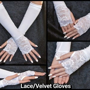 Lace Face Mask / Satin Face Mask / Bridal Face Mask / Wedding Face Mask/ Lace Gloves/ Wedding Gloves/ Bridal Gloves/ Fingerless Hand Gloves/ image 8