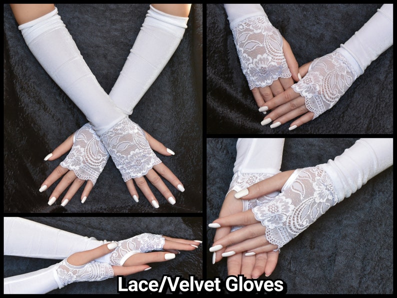 Lace Face Mask / Satin Face Mask / Bridal Face Mask / Wedding Face Mask/ Lace Gloves/ Wedding Gloves/ Bridal Gloves/ Fingerless Hand Gloves/ image 8